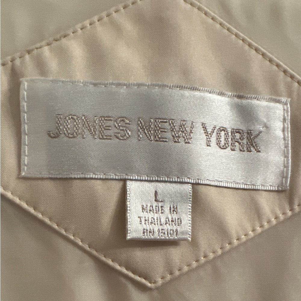 Jones New York Ladies Large Pale Yellow Lined Rain Jacket - Picture 5 of 7